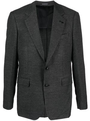 Tagliatore zigzag-pattern single-breasted blazer - Black