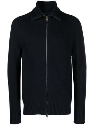Tagliatore zip-up knitted jumper - Blue