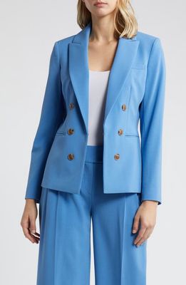 Tahari ASL Faux Double Breasted Blazer in Summer Sky 