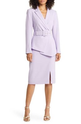 TAHARI ASL Nested Belted Jacket and Skirt in Lilac