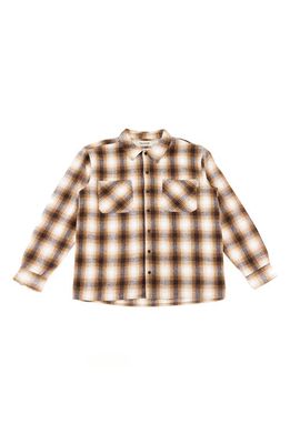 Taikan Plaid Heavyweight Button-Up Shirt in Brown
