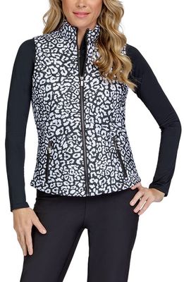 Tail Harlow Quilted Golf Vest in Onyx Leopard
