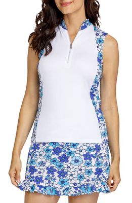 Tail Lexis Sleeveless Golf Top in Daffodil Ditsy