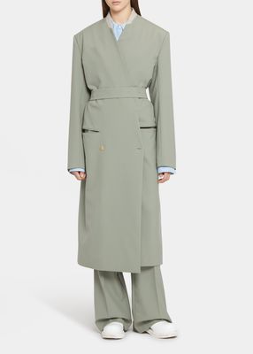 Tailored Cutout Wool Overcoat