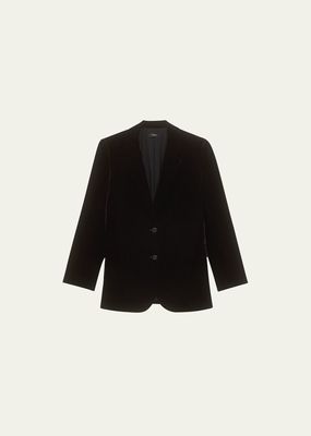 Tailored Drape Velvet Slim-Fit Jacket
