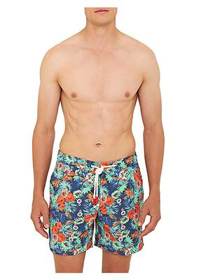 Tailored Floral-Print Swim Shorts