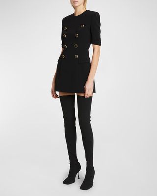 Tailored Mini Dress with Button Details