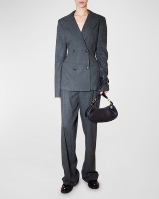 Tailored Pinstripe Suit Jacket