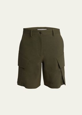 Tailored Wool-Blend Cargo Shorts