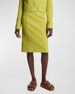 Tailored Wool-Blend Pencil Skirt