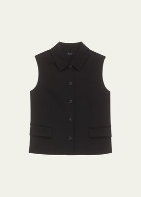 Tailored Wool-Blend Vest