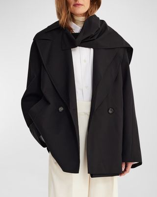 Tailored Wool Scarf Jacket