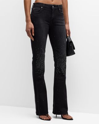 Tailorless Bootcut Jeans with Crystals