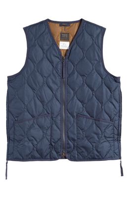 TAION Military Onion Quilt Water Repellent 800 Fill Power Down Vest in Dark Navy
