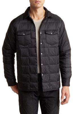 TAION Quilted Down Shirt Jacket in Black
