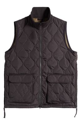 TAION Water Repellent Packable Quilted 800 Fill Power Down Vest in Black