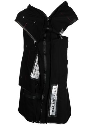 Takahiromiyashita The Soloist asymmetrical distressed sleeveless jacket - Black