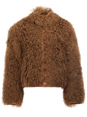 Takahiromiyashita The Soloist furry bomber jacket - Brown