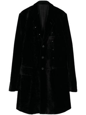 Takahiromiyashita The Soloist hook-and-eye detailed coat - Black