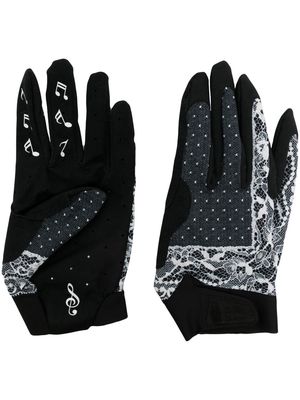 Takahiromiyashita The Soloist lace-detail gloves - Black