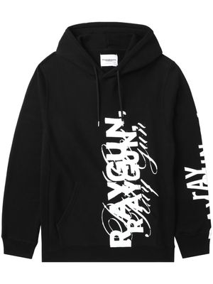 Takahiromiyashita The Soloist letter-print two-tone hoodie - Black