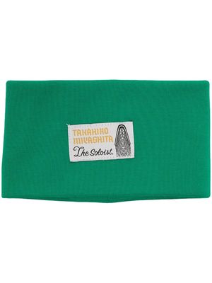 Takahiromiyashita The Soloist logo-patch funnel neck scarf - Green