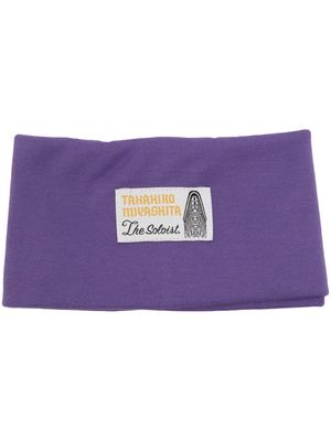 Takahiromiyashita The Soloist logo-patch funnel neck scarf - Purple