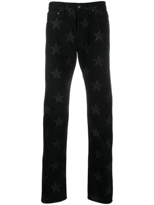 Takahiromiyashita The Soloist star printed cotton trousers - Black