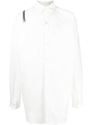 Takahiromiyashita The Soloist zip-detail long-sleeved shirt - White