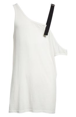 TAKAHIROMIYASHITA TheSoloist. Asymmetric One-Shoulder Cotton & Silk Tank Top in White