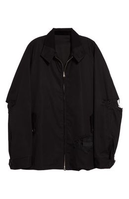 TAKAHIROMIYASHITA TheSoloist. Dog Ear Ripped Cotton Jacket in Black 