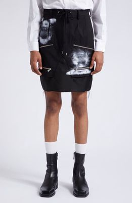 TAKAHIROMIYASHITA TheSoloist. Raw Hem Zip Detail Skirt in Black