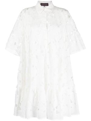 Talbot Runhof broderie-anglaise cotton shirt dress - White