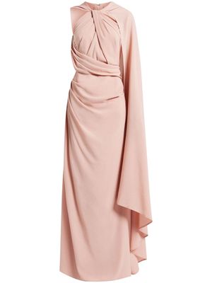 Talbot Runhof draped-detail maxi dress - Pink