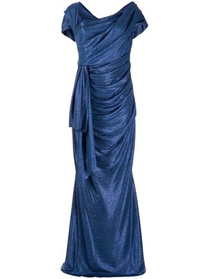 Talbot Runhof draped lurex mermaid gown - Blue