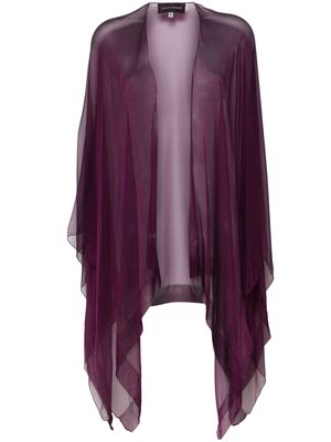 Talbot Runhof draped silk poncho - Purple