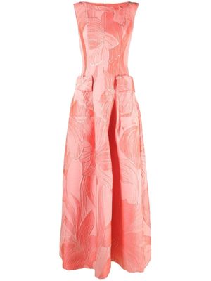 Talbot Runhof floral jacquard gown - Pink