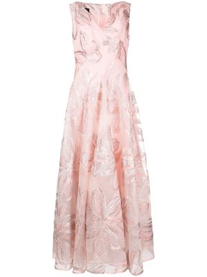 Talbot Runhof floral-jacquard organza gown - Pink