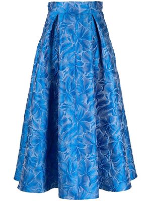Talbot Runhof floral print ankle-length skirt - Blue