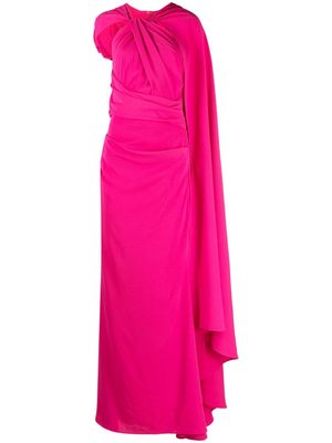Talbot Runhof gathered-detail sleeveless dress - Pink
