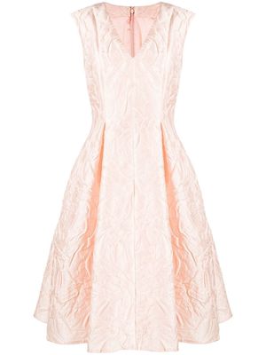 Talbot Runhof jacquard A-line dress - Pink