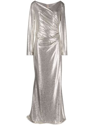 Talbot Runhof metallic gathered-detail gown - Gold