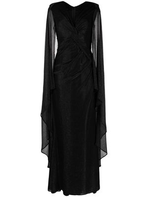 Talbot Runhof metallic V-neck dress - Black