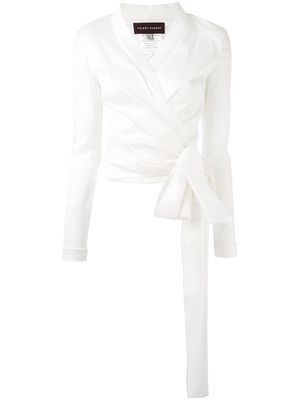 Talbot Runhof Naxos wrap-style blouse - White