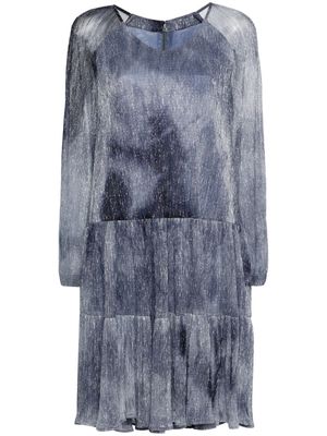 Talbot Runhof plissé lurex dress - Blue