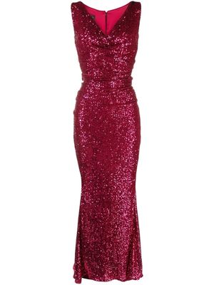 Talbot Runhof sequin-embellished gown - Red