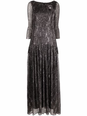 Talbot Runhof sequined flared gown - Black