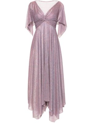 Talbot Runhof twist-detail lurex gown - Purple