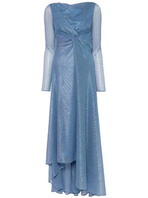 Talbot Runhof twisted pleated gown - Blue