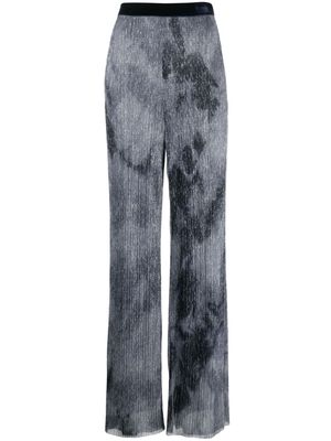 Talbot Runhof wide-leg metallic trousers - Blue